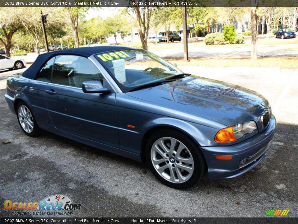 2002 BMW 3 Series 330i Convertible Steel Blue Metallic / Grey Photo #1