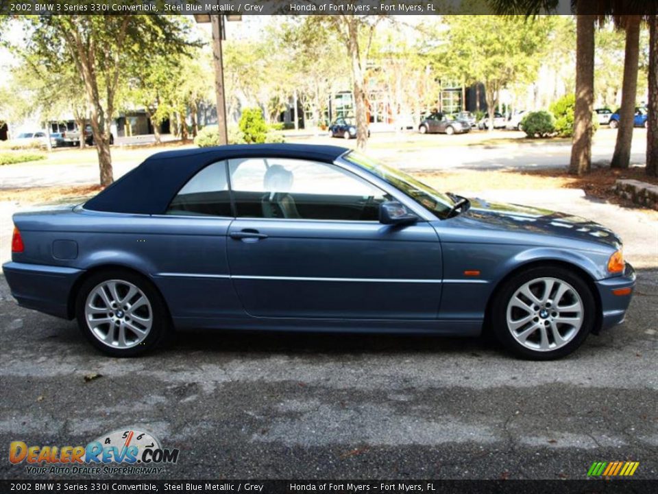2002 BMW 3 Series 330i Convertible Steel Blue Metallic / Grey Photo #2