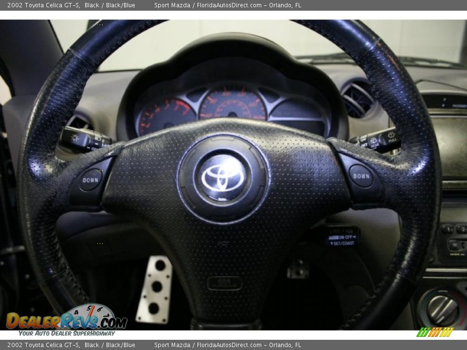 2002 Toyota Celica GT-S Black / Black/Blue Photo #15