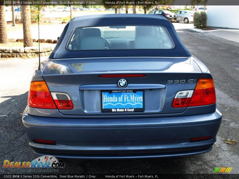 2002 BMW 3 Series 330i Convertible Steel Blue Metallic / Grey Photo #4