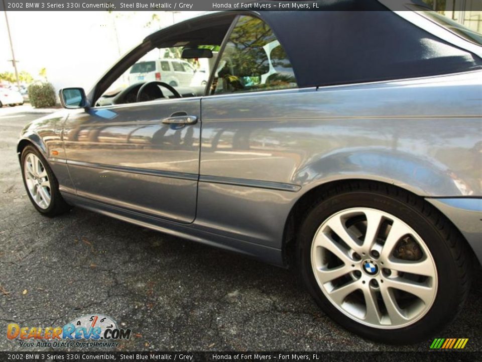 2002 BMW 3 Series 330i Convertible Steel Blue Metallic / Grey Photo #6