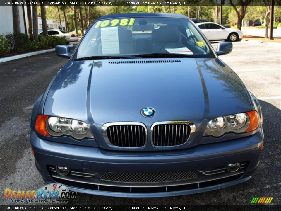 2002 BMW 3 Series 330i Convertible Steel Blue Metallic / Grey Photo #7