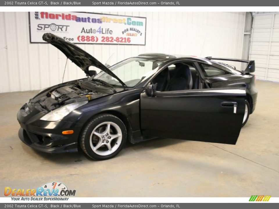 2002 Toyota Celica GT-S Black / Black/Blue Photo #20