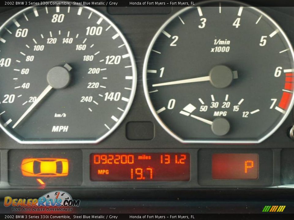2002 BMW 3 Series 330i Convertible Steel Blue Metallic / Grey Photo #16