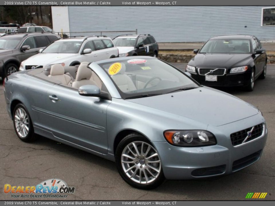 2009 Volvo C70 T5 Convertible Celestial Blue Metallic / Calcite Photo #4