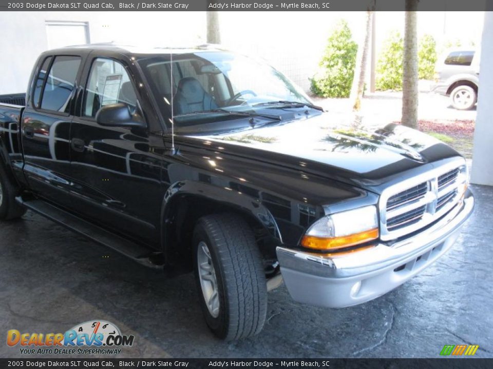 2003 Dodge Dakota SLT Quad Cab Black / Dark Slate Gray Photo #4