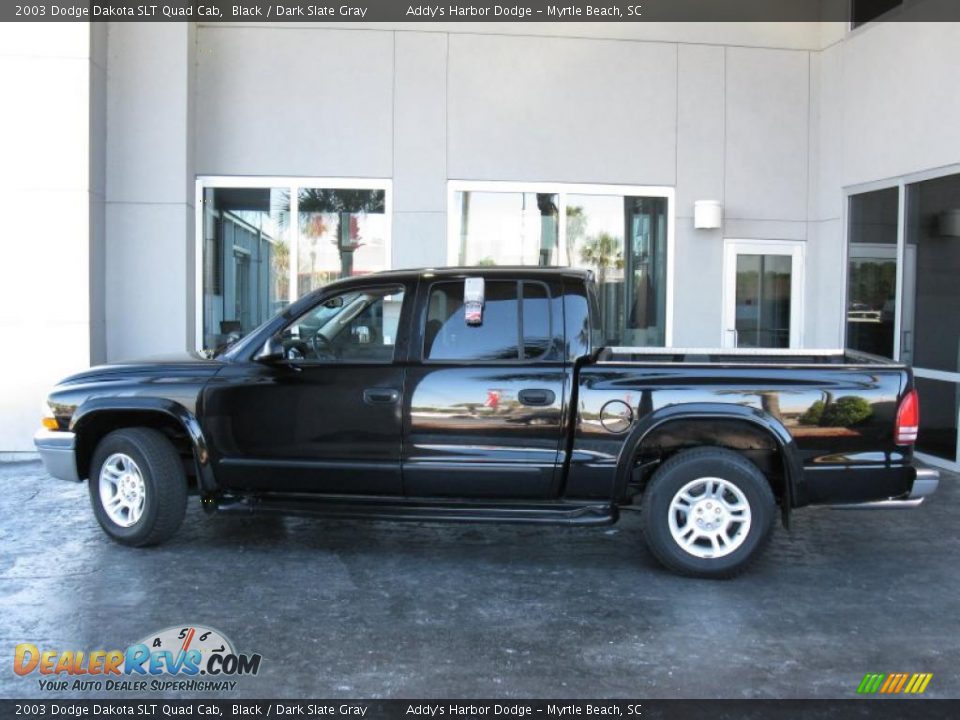 2003 Dodge Dakota SLT Quad Cab Black / Dark Slate Gray Photo #6