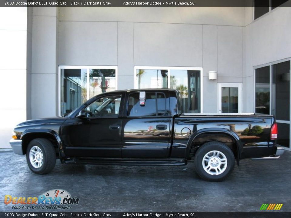 2003 Dodge Dakota SLT Quad Cab Black / Dark Slate Gray Photo #7