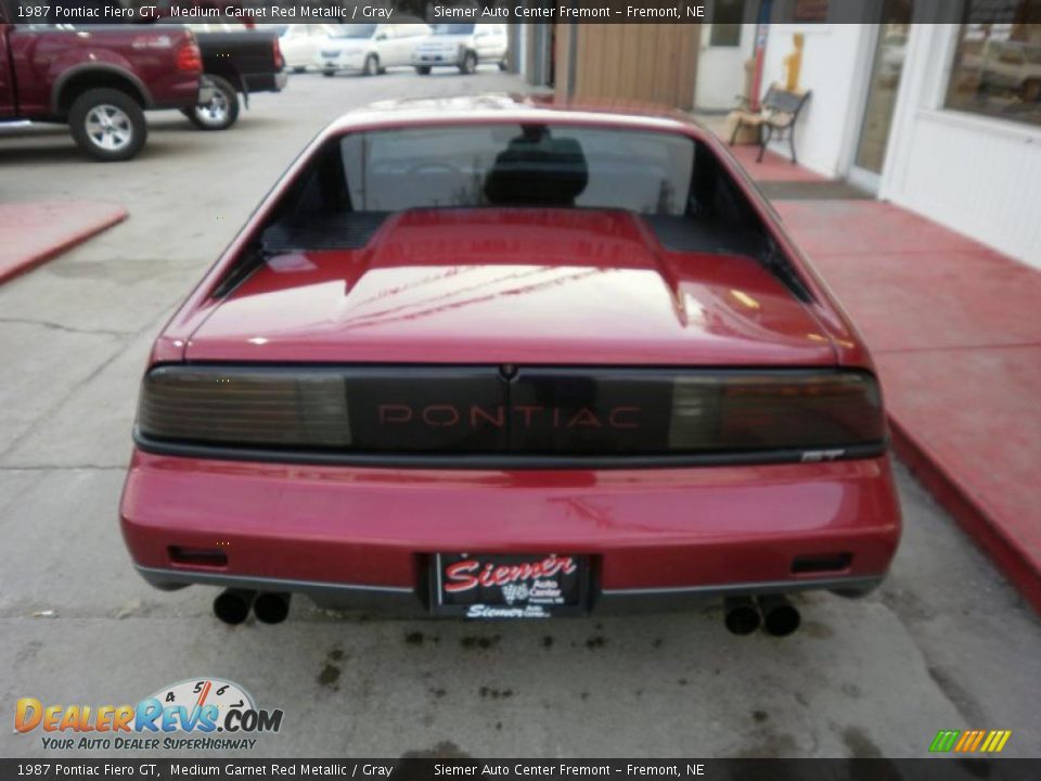 1987 Pontiac Fiero GT Medium Garnet Red Metallic / Gray Photo #5