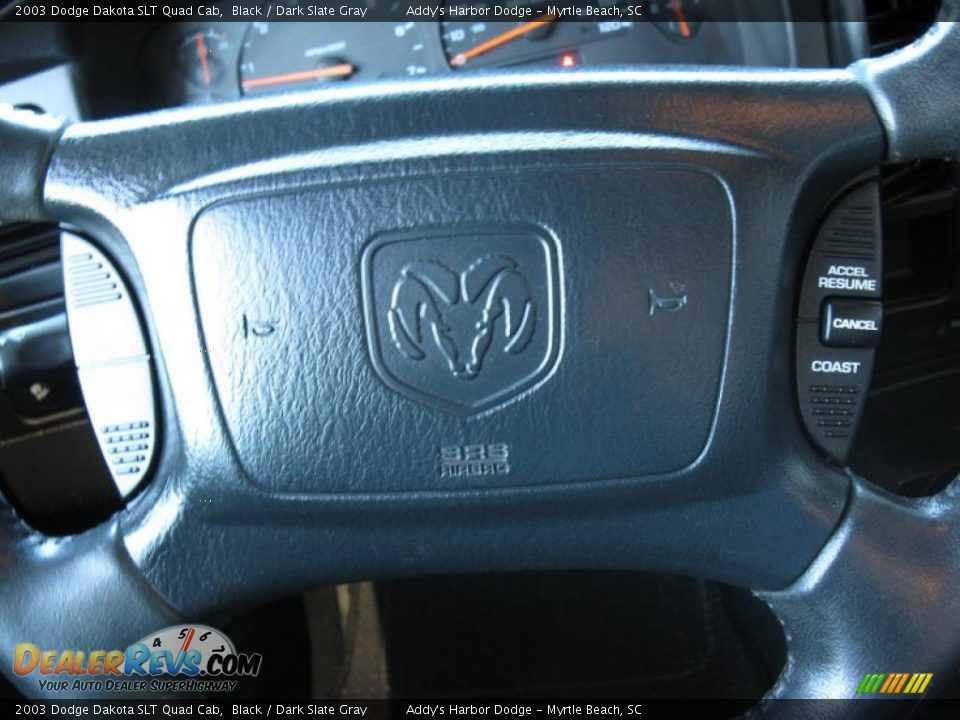 2003 Dodge Dakota SLT Quad Cab Black / Dark Slate Gray Photo #25