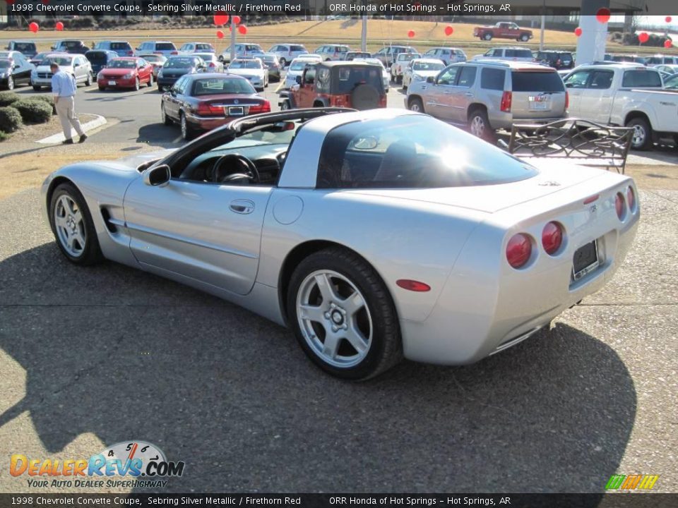 1998 Chevrolet Corvette Coupe Sebring Silver Metallic / Firethorn Red Photo #3
