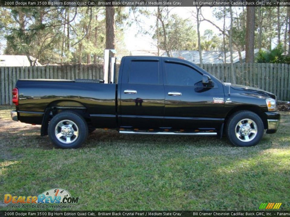 2008 Dodge Ram 3500 Big Horn Edition Quad Cab Brilliant Black Crystal Pearl / Medium Slate Gray Photo #1