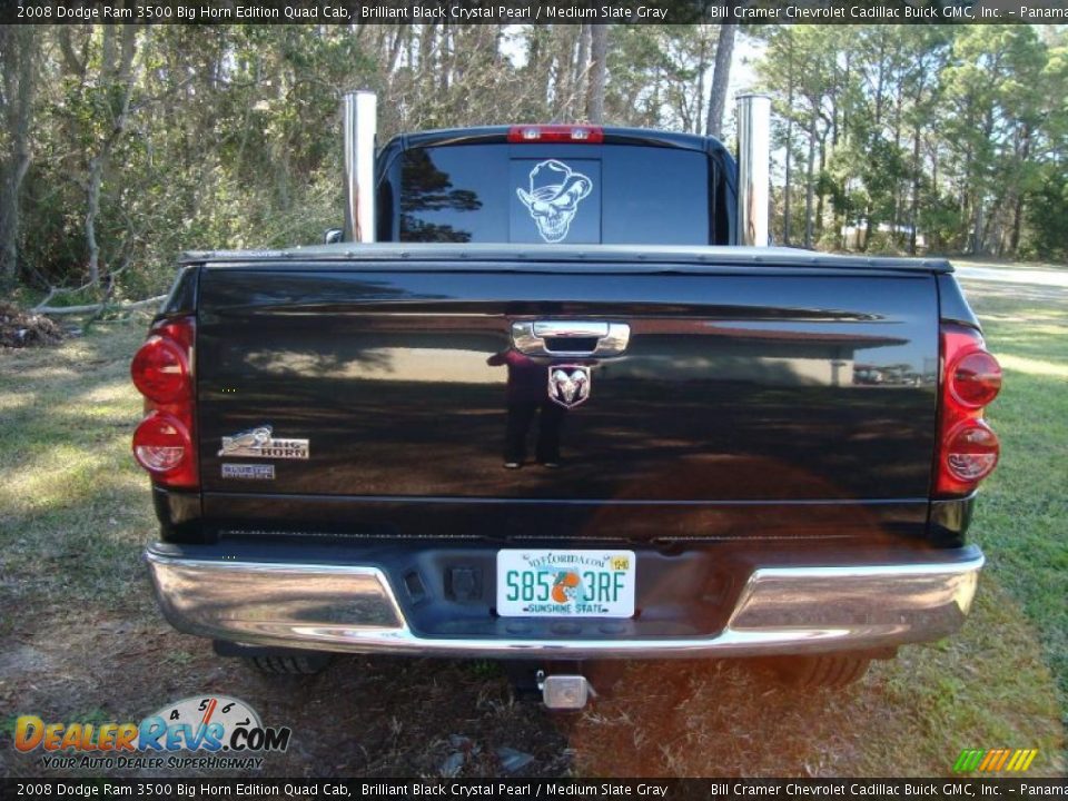 2008 Dodge Ram 3500 Big Horn Edition Quad Cab Brilliant Black Crystal Pearl / Medium Slate Gray Photo #3