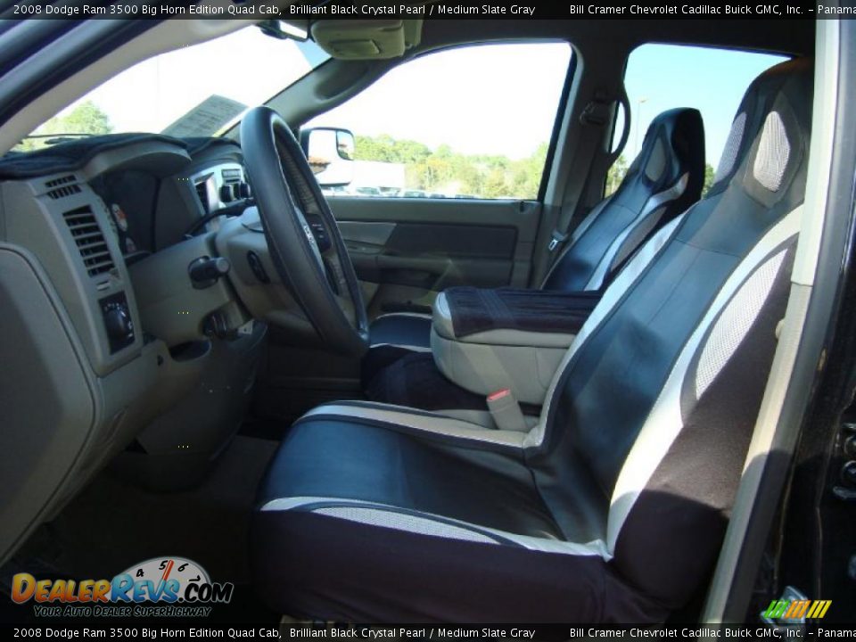 2008 Dodge Ram 3500 Big Horn Edition Quad Cab Brilliant Black Crystal Pearl / Medium Slate Gray Photo #10
