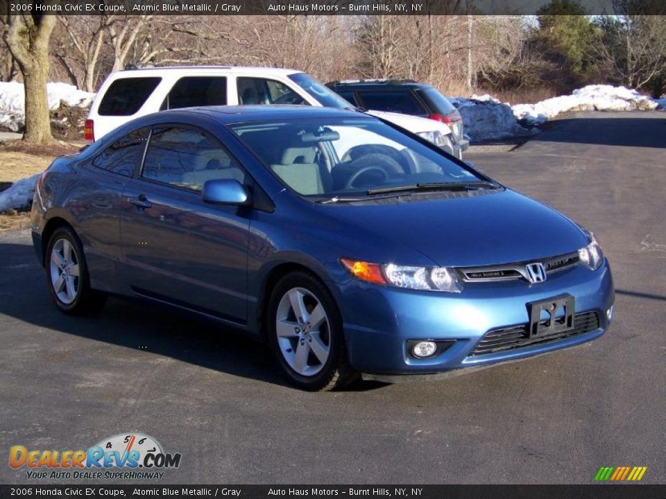 2006 Honda Civic EX Coupe Atomic Blue Metallic / Gray Photo #3
