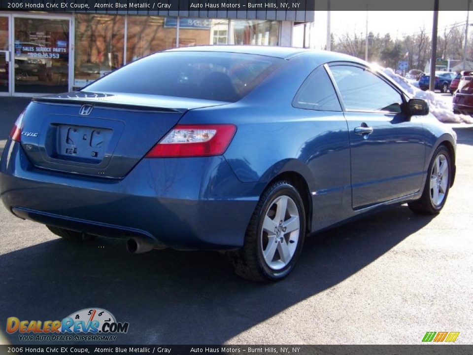 2006 Honda Civic EX Coupe Atomic Blue Metallic / Gray Photo #5