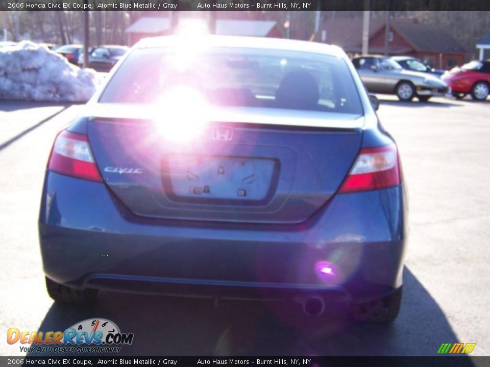 2006 Honda Civic EX Coupe Atomic Blue Metallic / Gray Photo #6