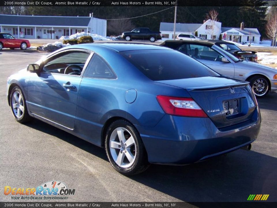 2006 Honda Civic EX Coupe Atomic Blue Metallic / Gray Photo #7