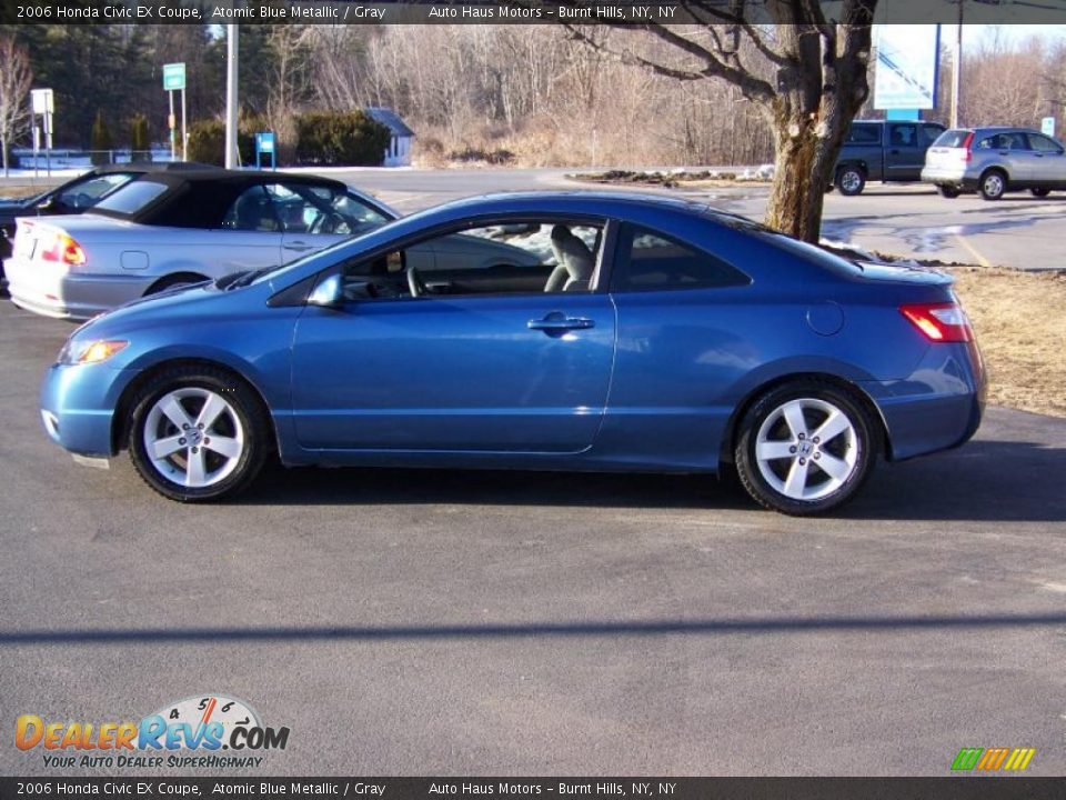 2006 Honda Civic EX Coupe Atomic Blue Metallic / Gray Photo #8