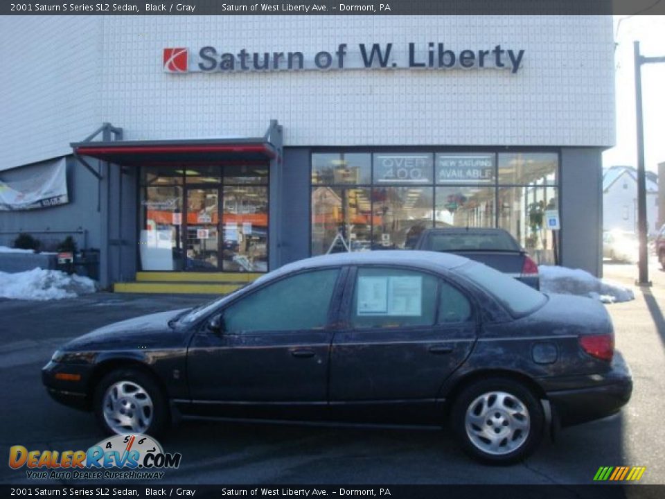 2001 Saturn S Series SL2 Sedan Black / Gray Photo #1