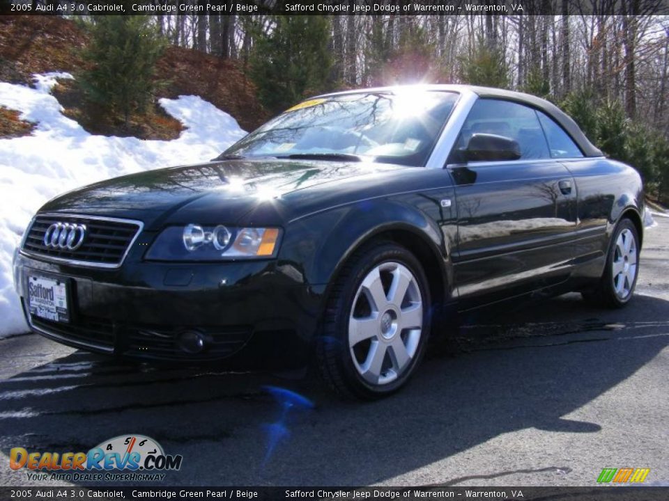 2005 Audi A4 3.0 Cabriolet Cambridge Green Pearl / Beige Photo #1