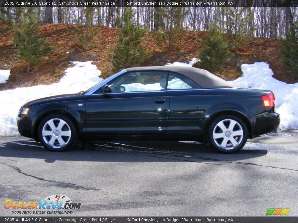 2005 Audi A4 3.0 Cabriolet Cambridge Green Pearl / Beige Photo #2