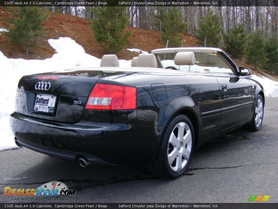 2005 Audi A4 3.0 Cabriolet Cambridge Green Pearl / Beige Photo #5