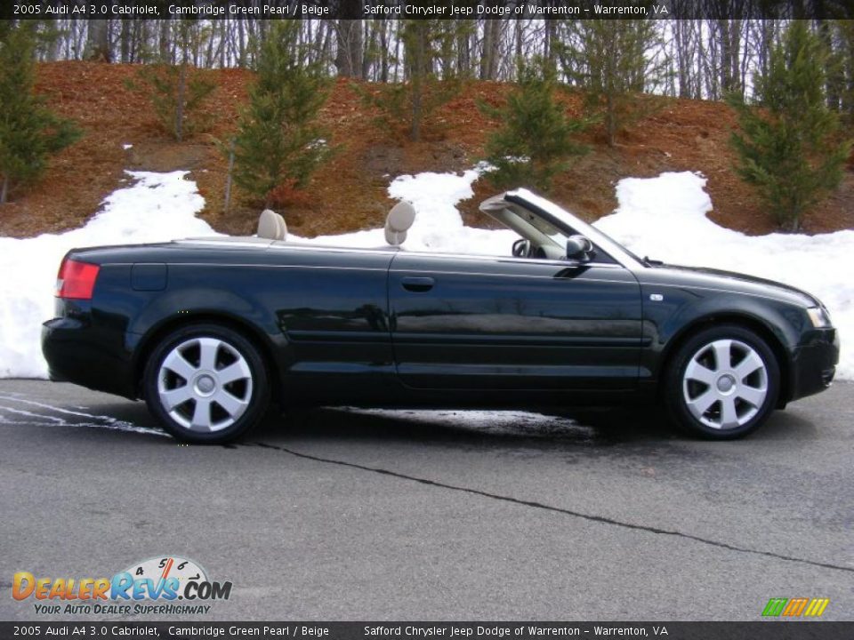 2005 Audi A4 3.0 Cabriolet Cambridge Green Pearl / Beige Photo #6