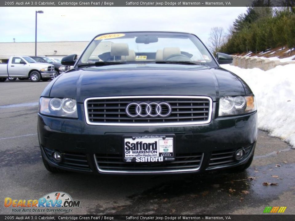 2005 Audi A4 3.0 Cabriolet Cambridge Green Pearl / Beige Photo #8