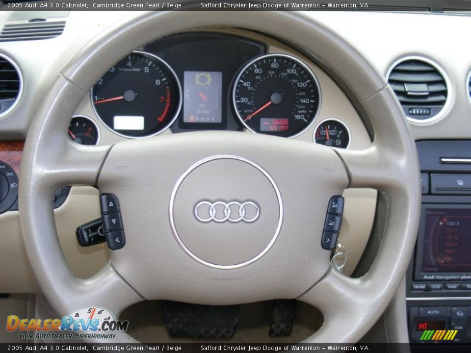 2005 Audi A4 3.0 Cabriolet Cambridge Green Pearl / Beige Photo #10
