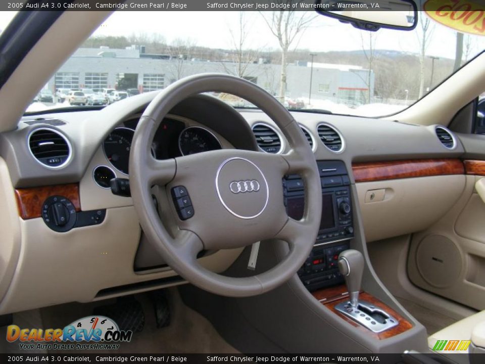 2005 Audi A4 3.0 Cabriolet Cambridge Green Pearl / Beige Photo #12