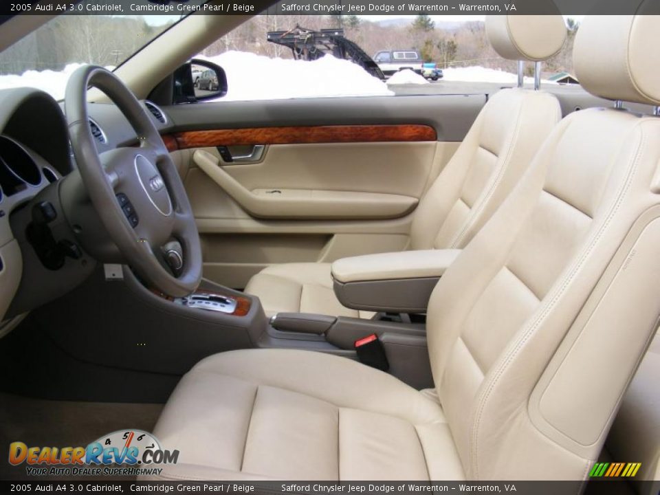 2005 Audi A4 3.0 Cabriolet Cambridge Green Pearl / Beige Photo #13