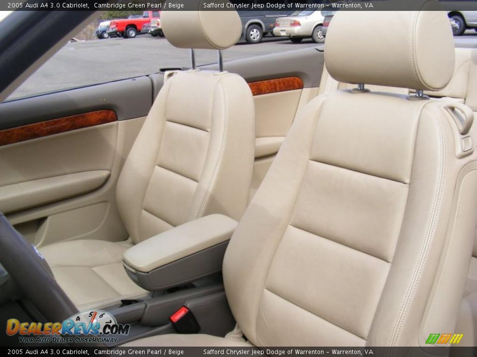 2005 Audi A4 3.0 Cabriolet Cambridge Green Pearl / Beige Photo #14