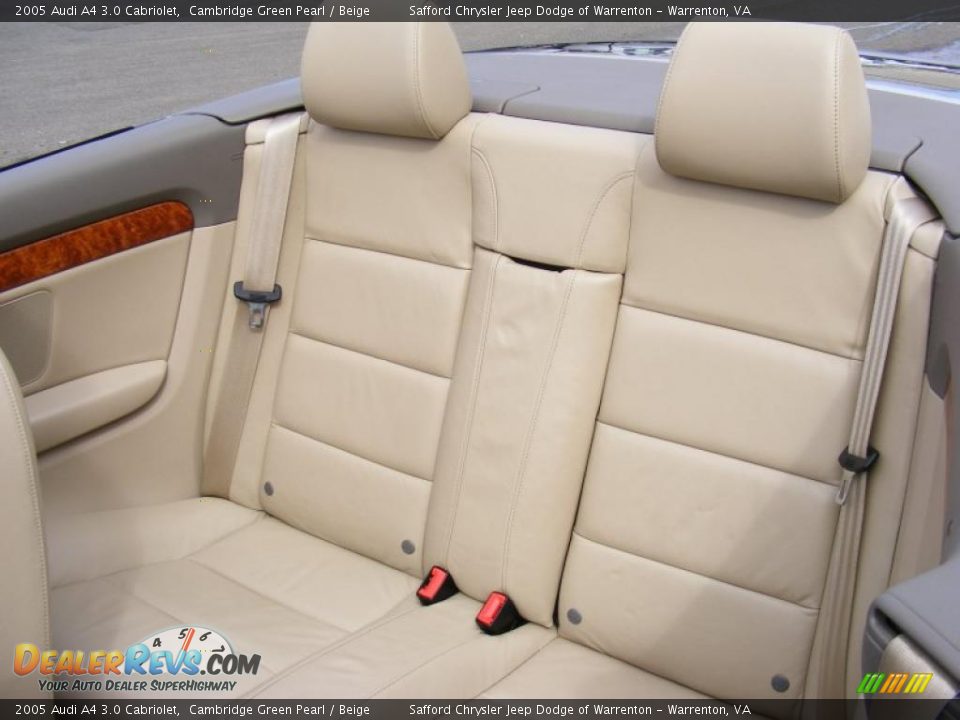 2005 Audi A4 3.0 Cabriolet Cambridge Green Pearl / Beige Photo #15