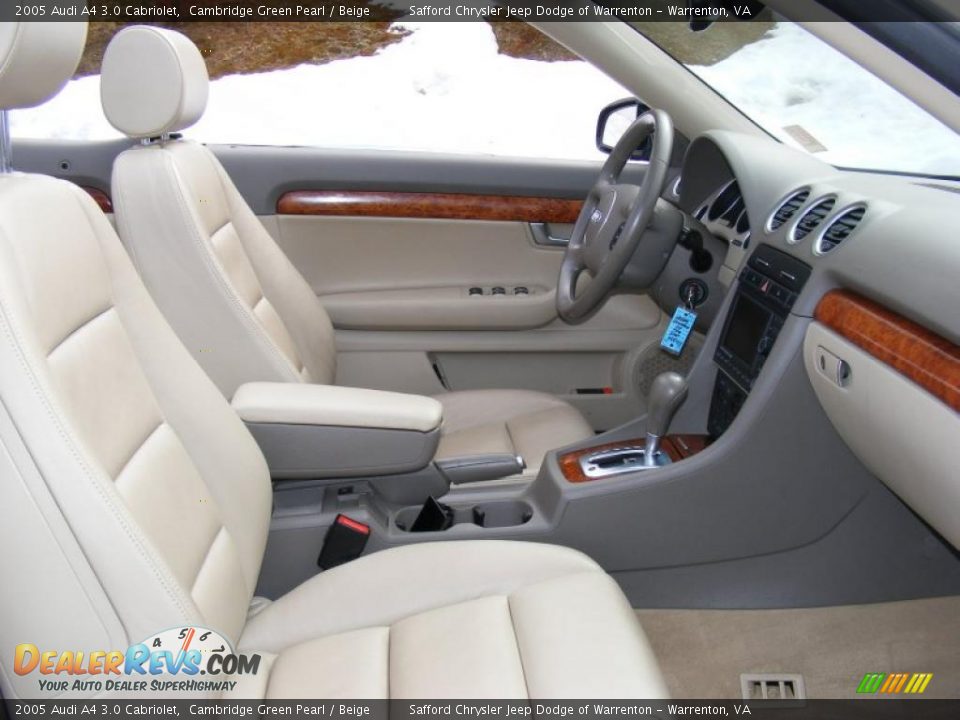 2005 Audi A4 3.0 Cabriolet Cambridge Green Pearl / Beige Photo #18
