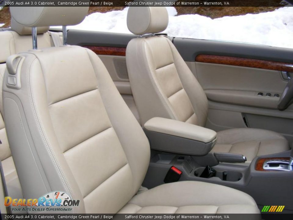 2005 Audi A4 3.0 Cabriolet Cambridge Green Pearl / Beige Photo #19