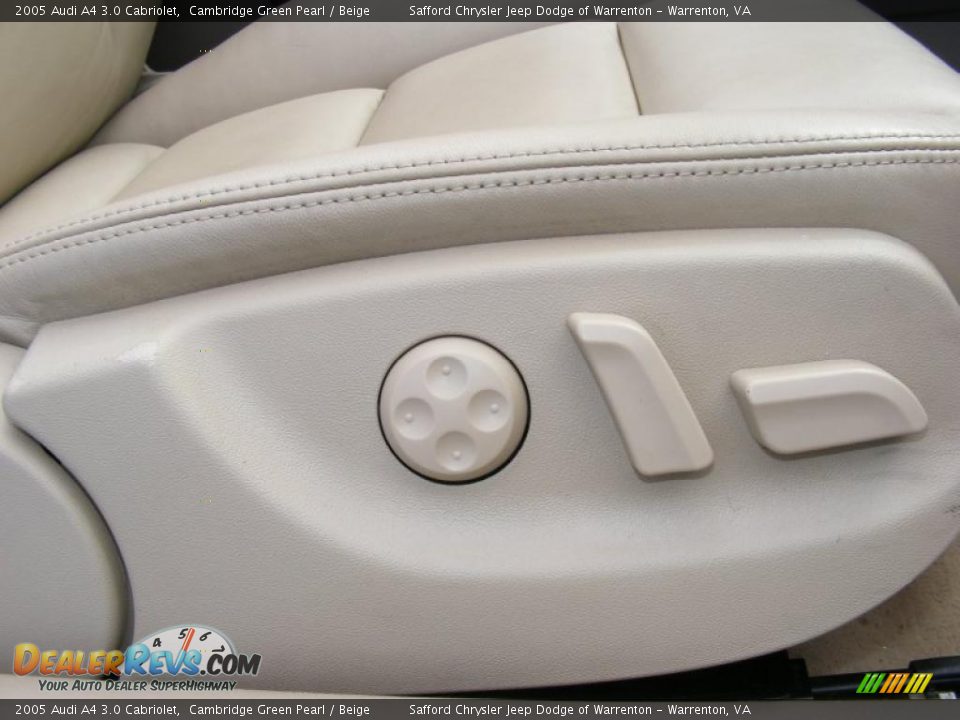 2005 Audi A4 3.0 Cabriolet Cambridge Green Pearl / Beige Photo #27