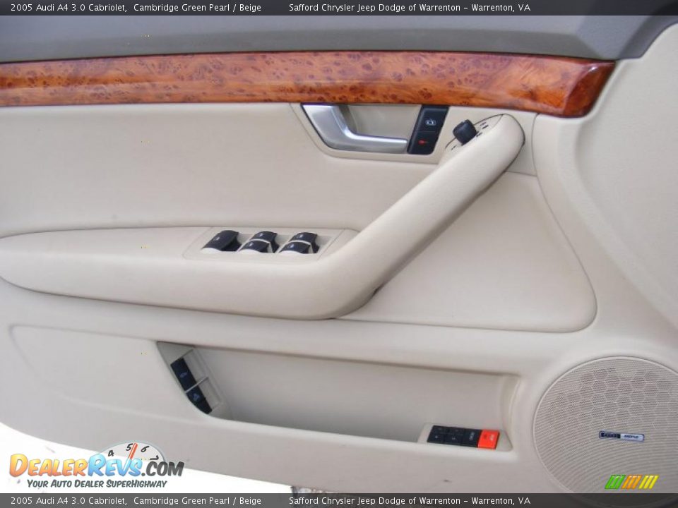 2005 Audi A4 3.0 Cabriolet Cambridge Green Pearl / Beige Photo #29