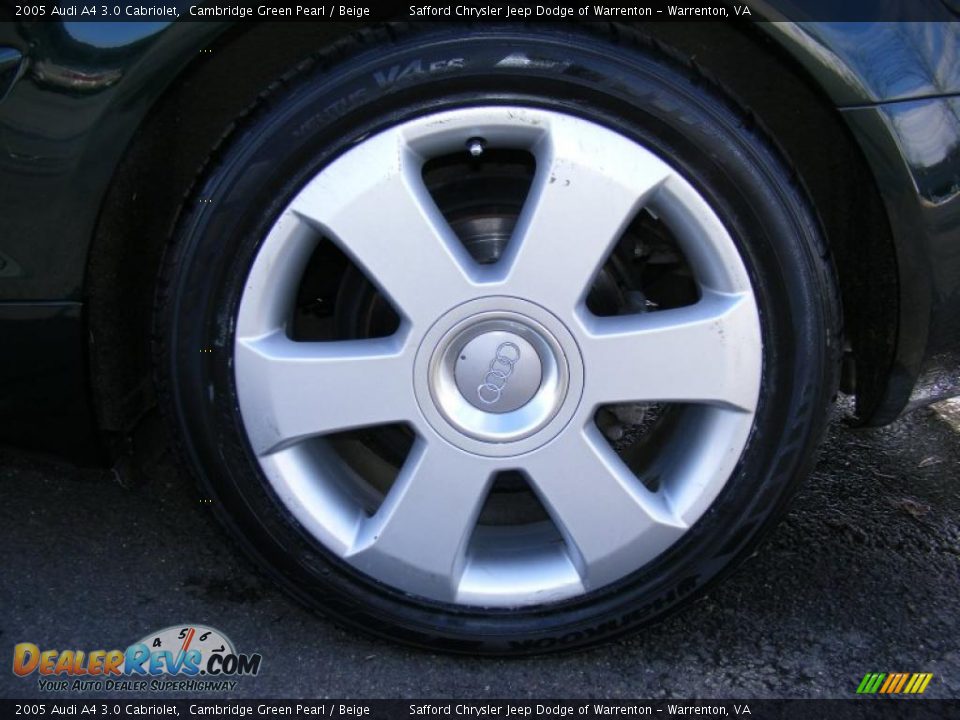 2005 Audi A4 3.0 Cabriolet Cambridge Green Pearl / Beige Photo #31