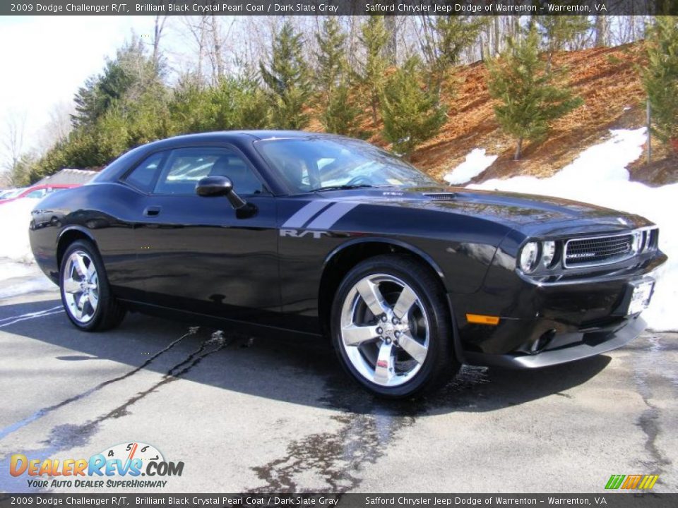 2009 Dodge Challenger R/T Brilliant Black Crystal Pearl Coat / Dark Slate Gray Photo #3