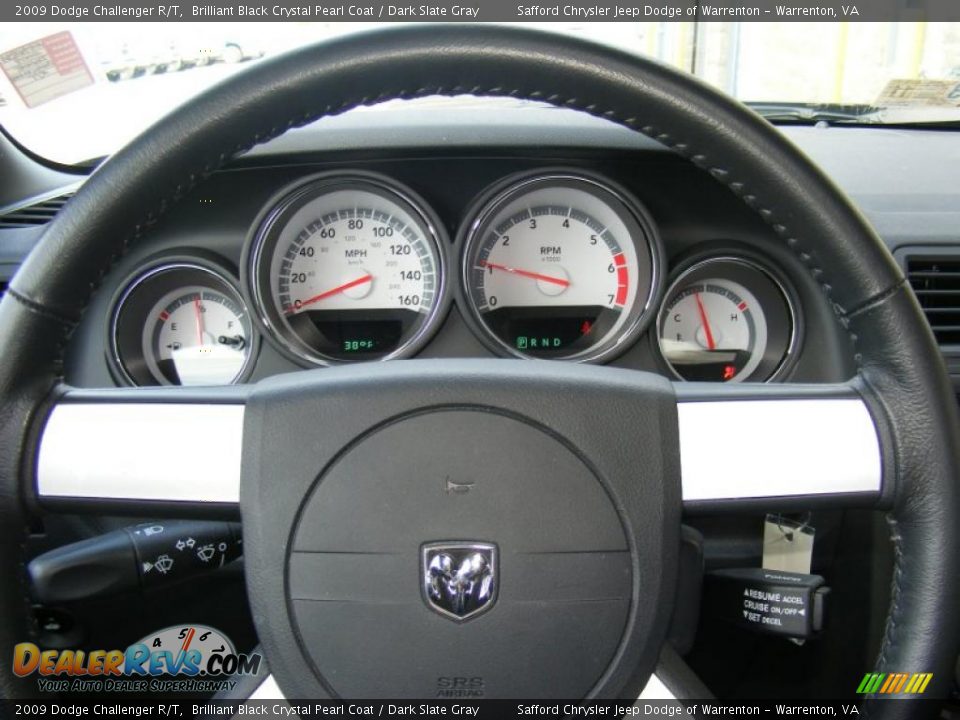 2009 Dodge Challenger R/T Brilliant Black Crystal Pearl Coat / Dark Slate Gray Photo #10