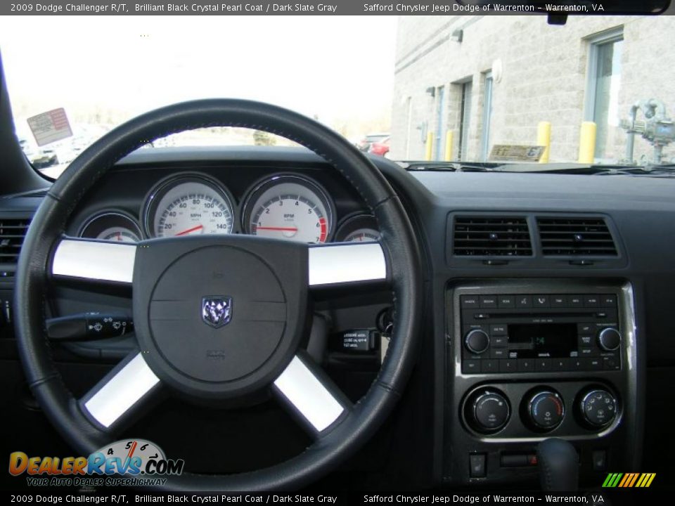 2009 Dodge Challenger R/T Brilliant Black Crystal Pearl Coat / Dark Slate Gray Photo #11