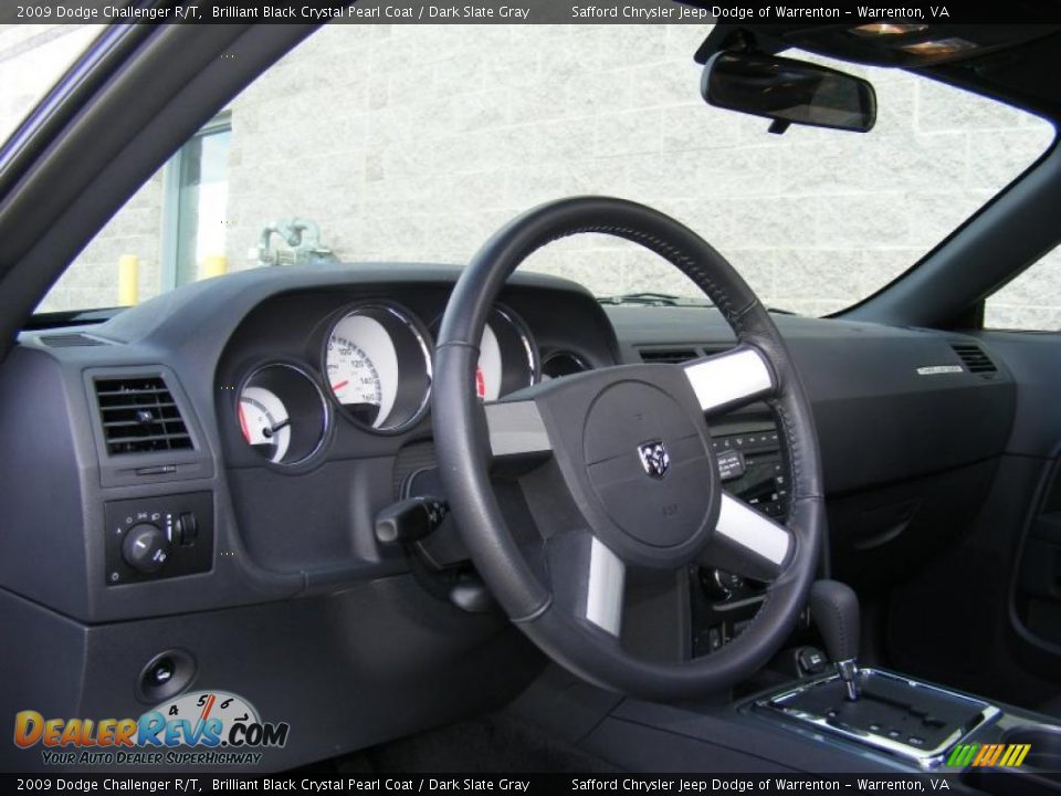 2009 Dodge Challenger R/T Brilliant Black Crystal Pearl Coat / Dark Slate Gray Photo #12