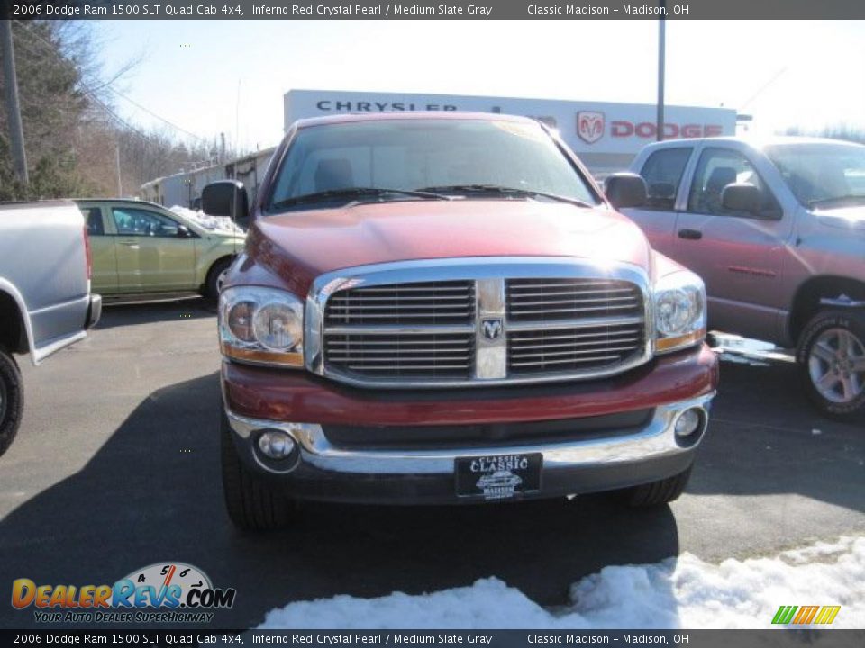 2006 Dodge Ram 1500 SLT Quad Cab 4x4 Inferno Red Crystal Pearl / Medium Slate Gray Photo #2