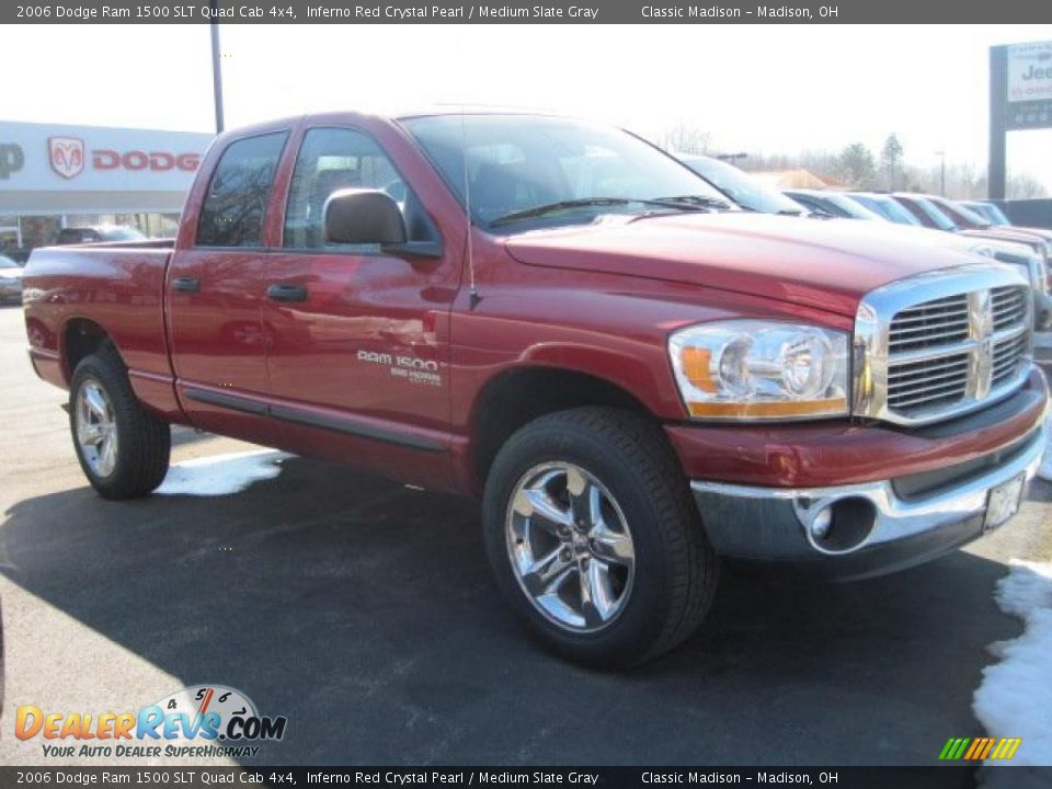 2006 Dodge Ram 1500 SLT Quad Cab 4x4 Inferno Red Crystal Pearl / Medium Slate Gray Photo #3