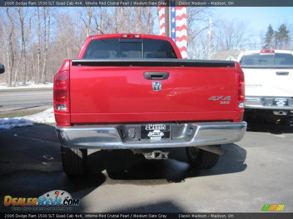 2006 Dodge Ram 1500 SLT Quad Cab 4x4 Inferno Red Crystal Pearl / Medium Slate Gray Photo #4