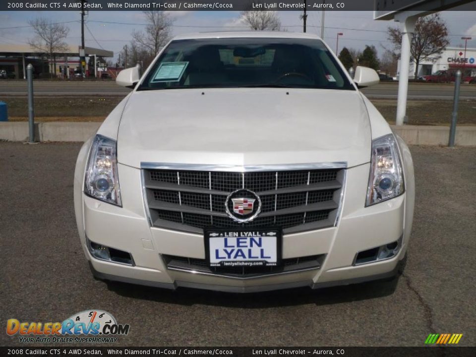 2008 Cadillac CTS 4 AWD Sedan White Diamond Tri-Coat / Cashmere/Cocoa Photo #2