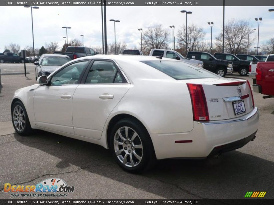 2008 Cadillac CTS 4 AWD Sedan White Diamond Tri-Coat / Cashmere/Cocoa Photo #4