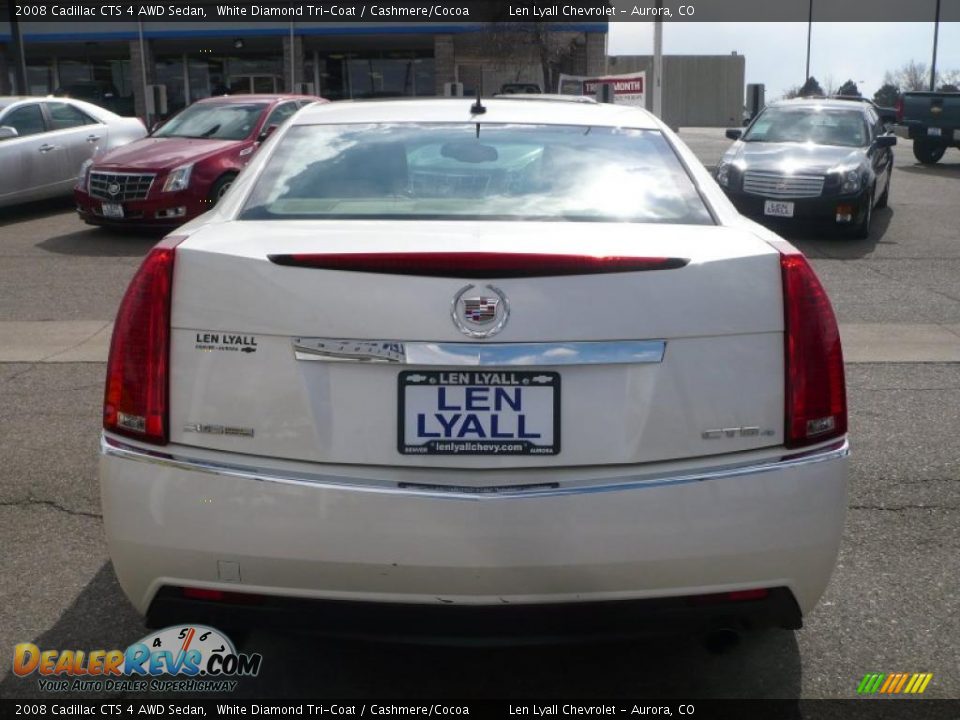 2008 Cadillac CTS 4 AWD Sedan White Diamond Tri-Coat / Cashmere/Cocoa Photo #5