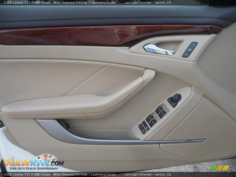 2008 Cadillac CTS 4 AWD Sedan White Diamond Tri-Coat / Cashmere/Cocoa Photo #7